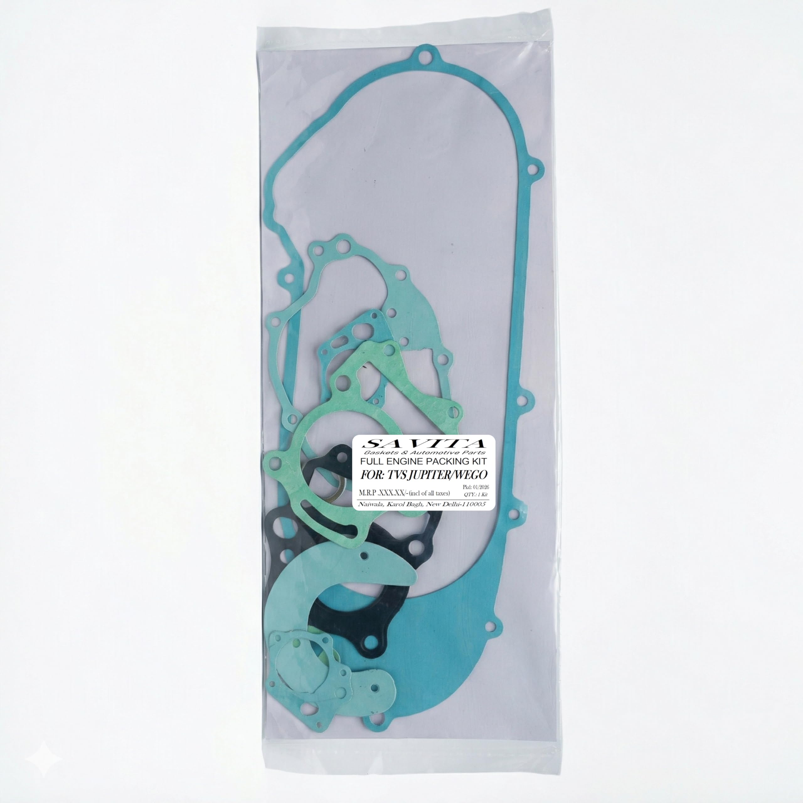 Savita Full Engine Packing Gasket Kit Durable for TVS Jupiter 110 and Wego 1