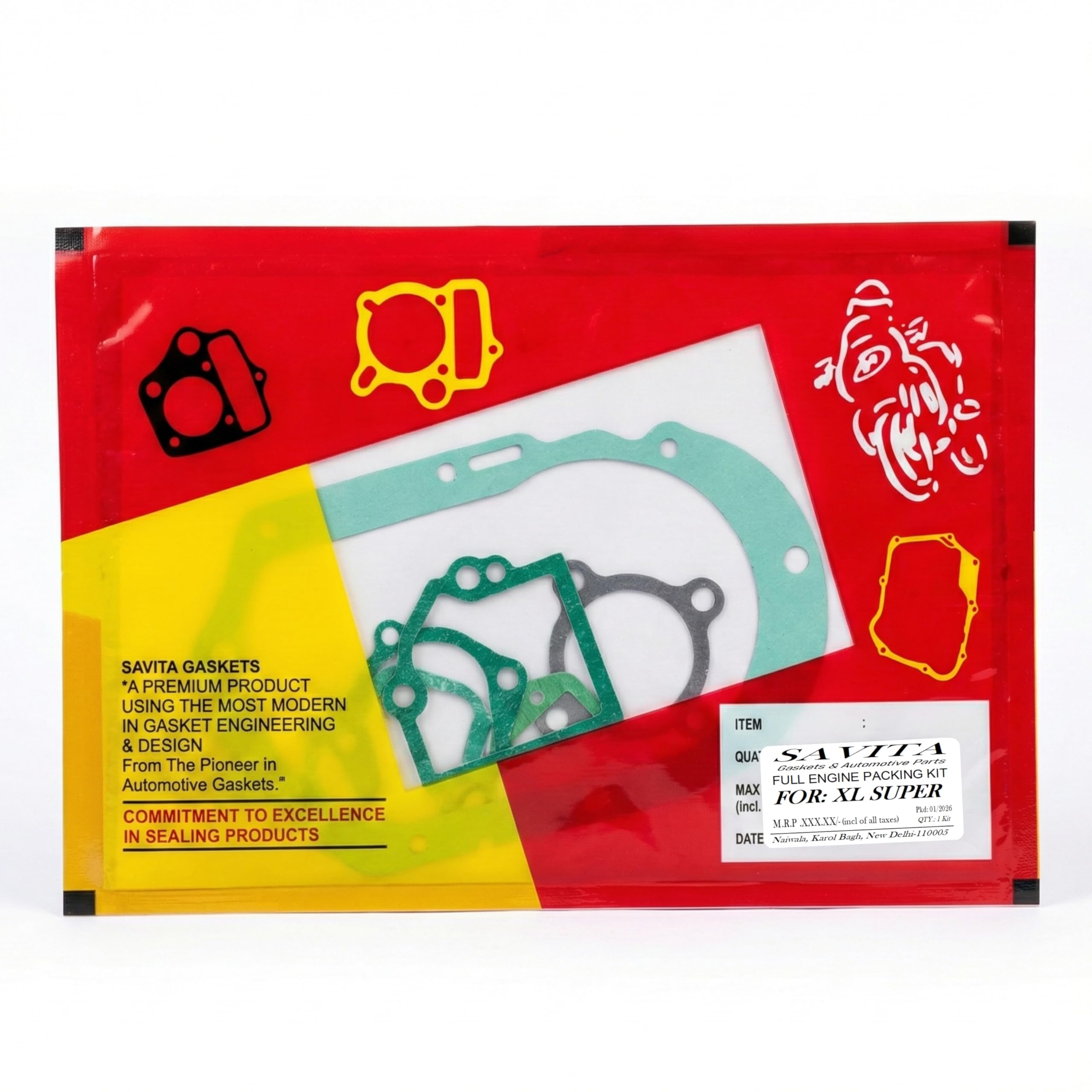 Savita Full Engine Packing Gasket Kit Durable for TVS XL Super Classic Moped 1