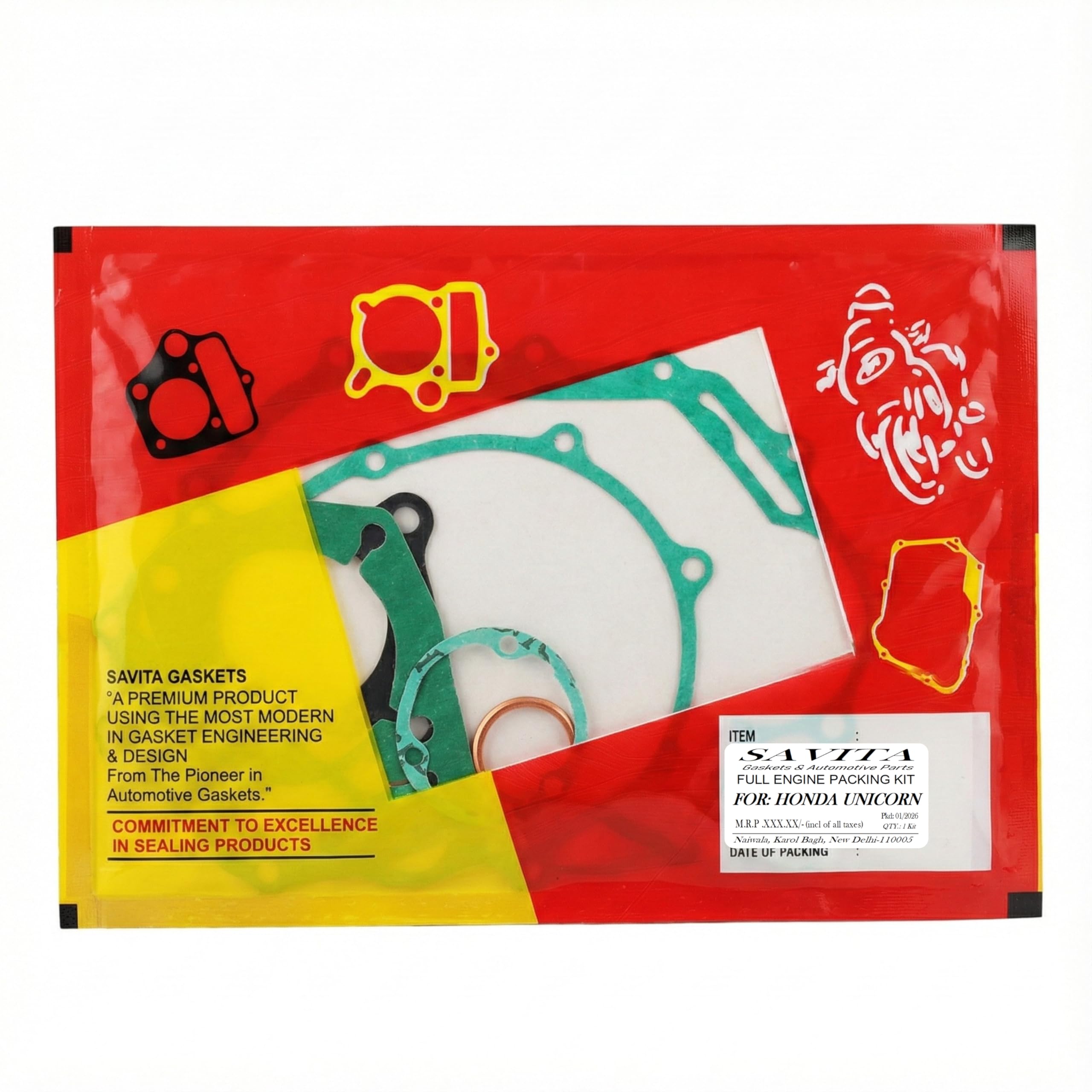 Savita Full Engine Packing Gasket Kit for Honda Unicorn 150 160 1