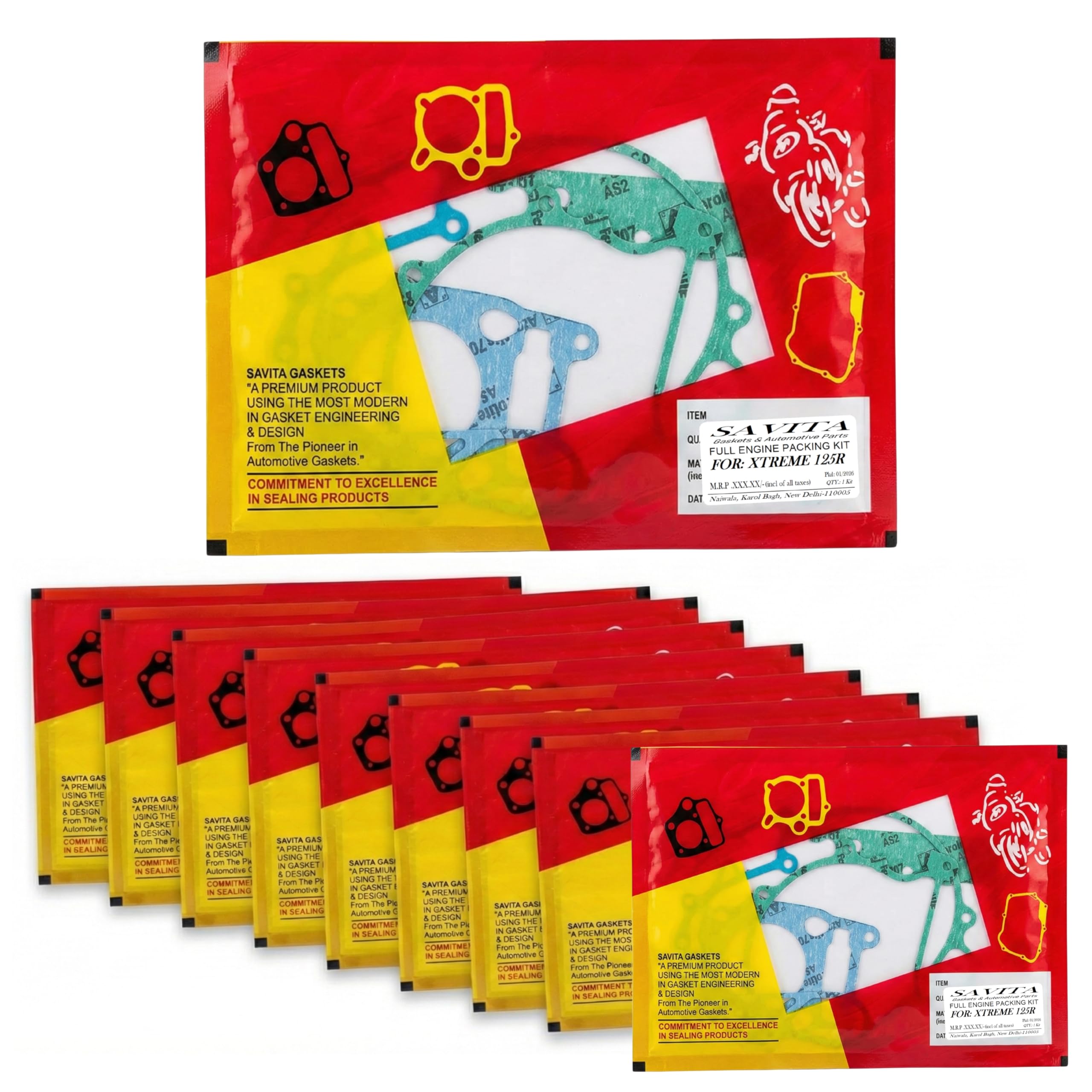 Savita Full Engine Packing Kit Pack of 10 for Hero Xtreme 125R 1