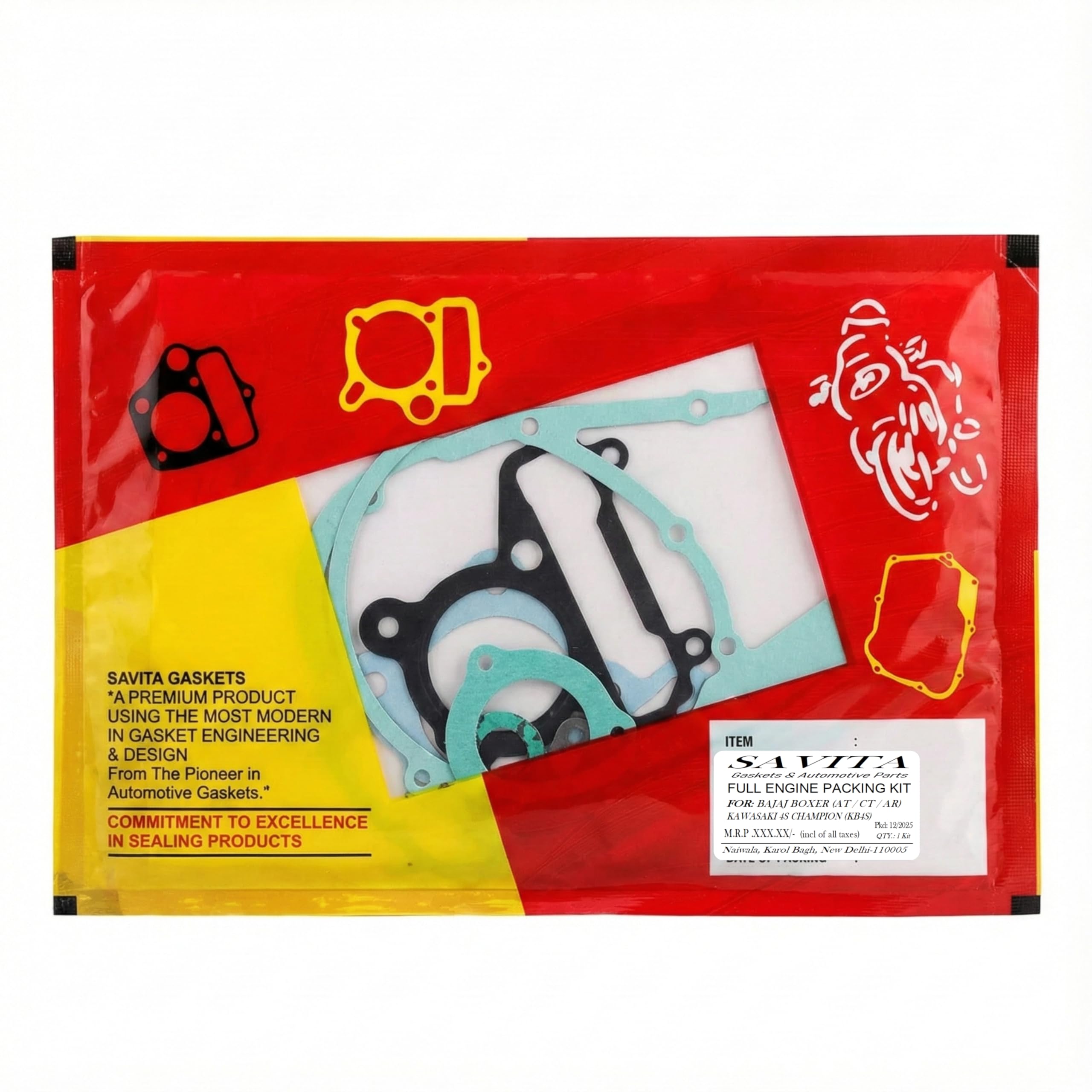 Savita Full Packing Kit Durable Gasket Set for Bajaj Boxer and Kawasaki 4S Champion 1