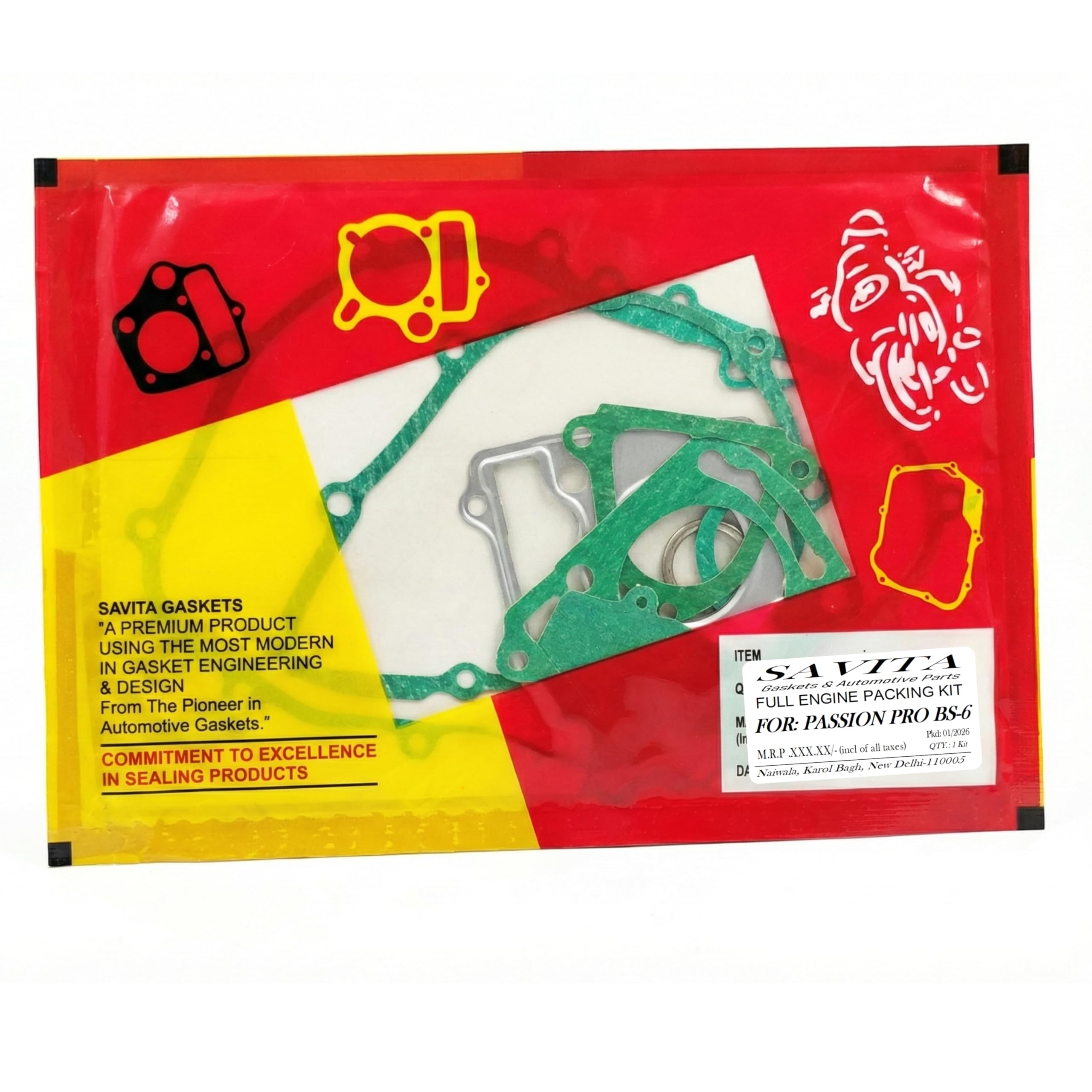 Savita Full Packing Kit Durable Gasket Set for Hero Splendor Old Model Classic 1