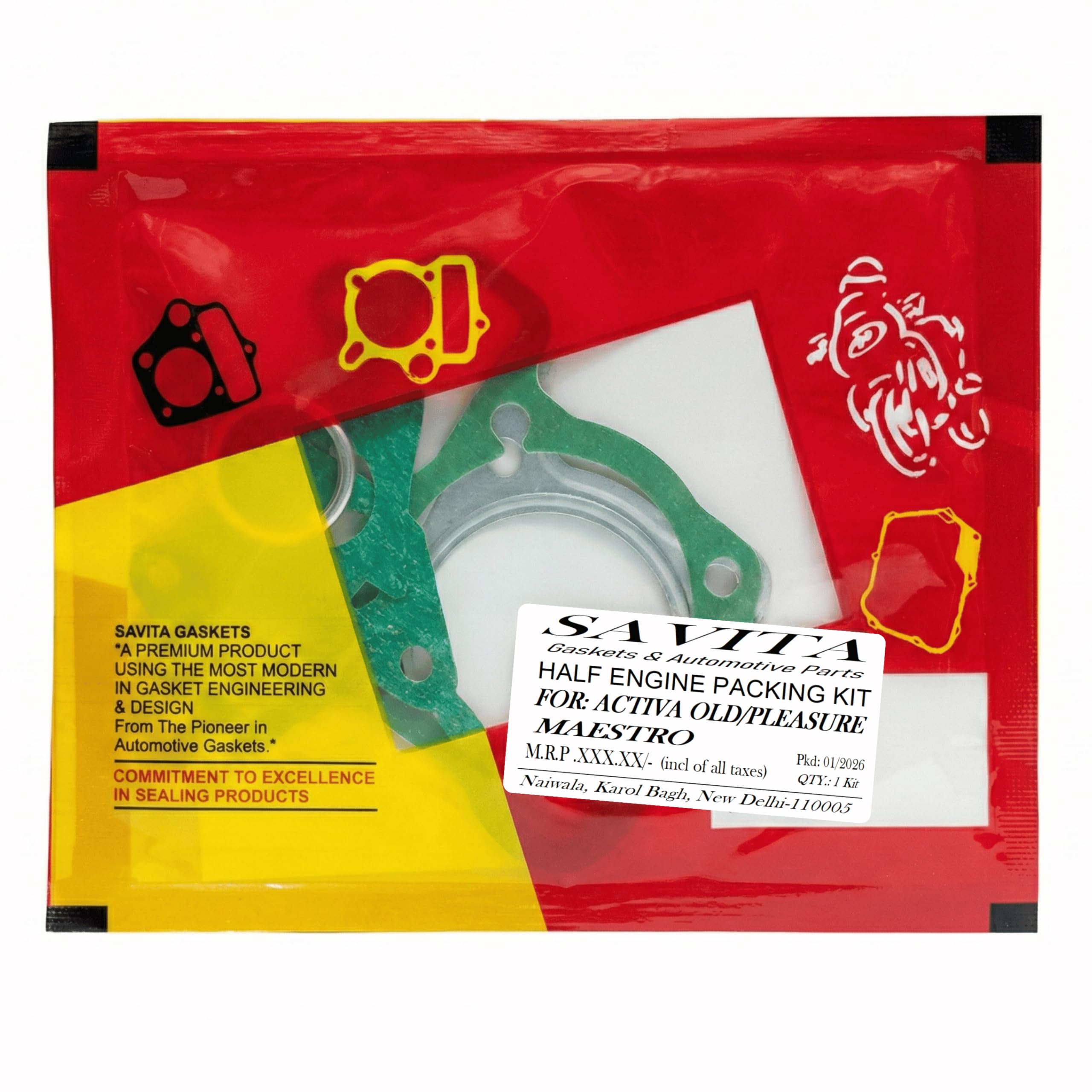 Savita Half Engine Gasket Seal Kit Durable Packing for Activa Pleasure Maestro 1