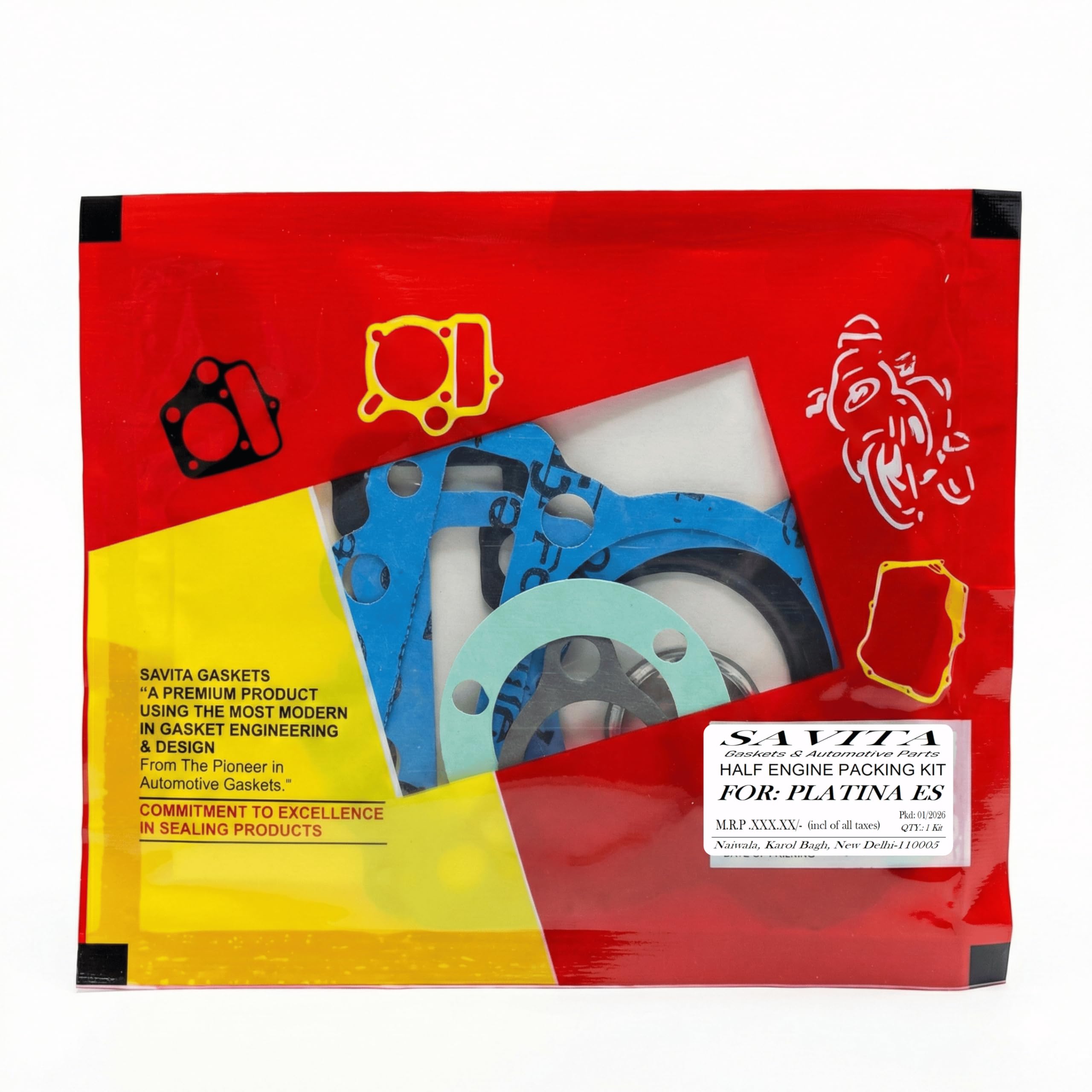 Savita Half Engine Packing Kit Durable Gasket for Bajaj Platina ES 1