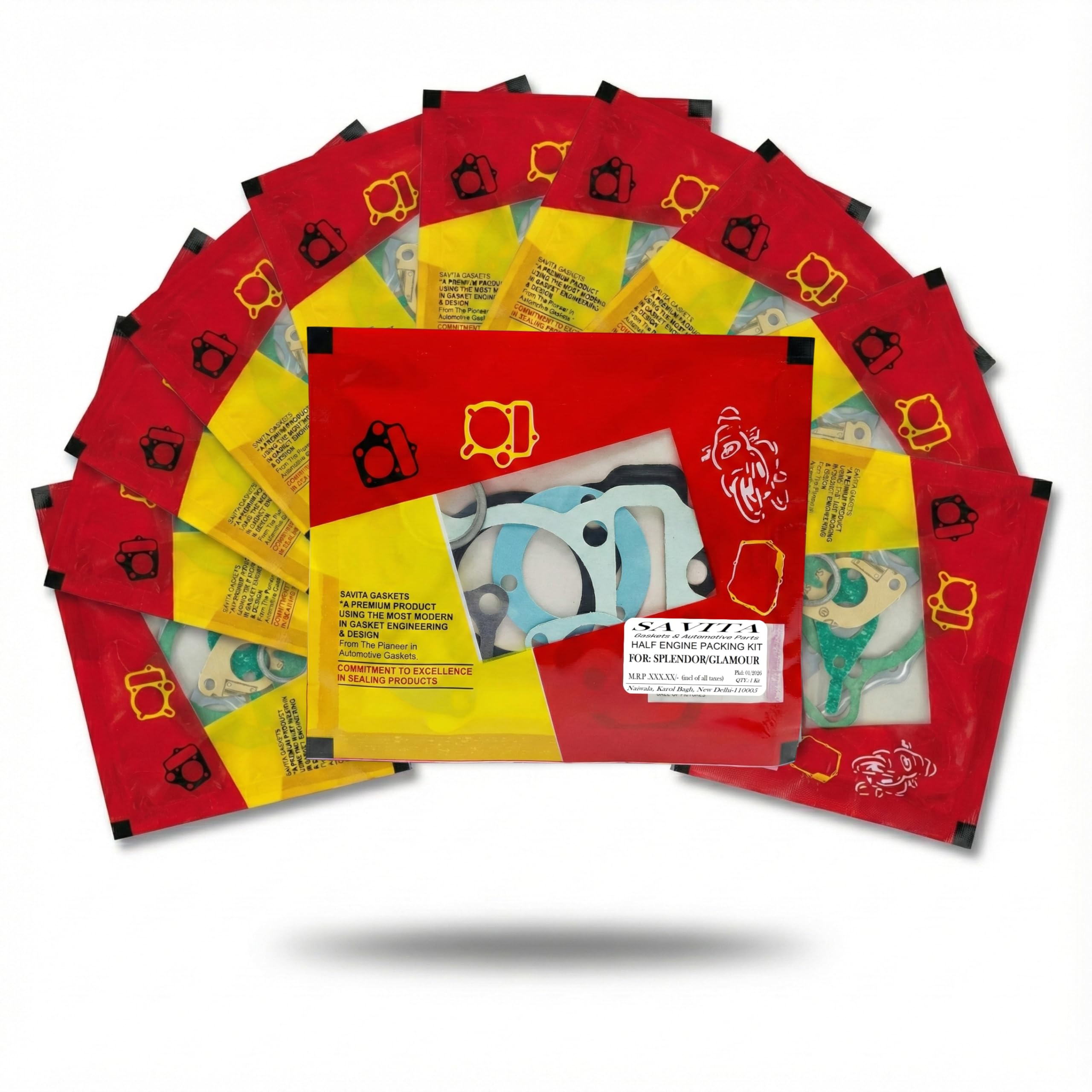 Savita Half Engine Packing Kit Pack of 10 for Hero Glamour Super Splendor 1
