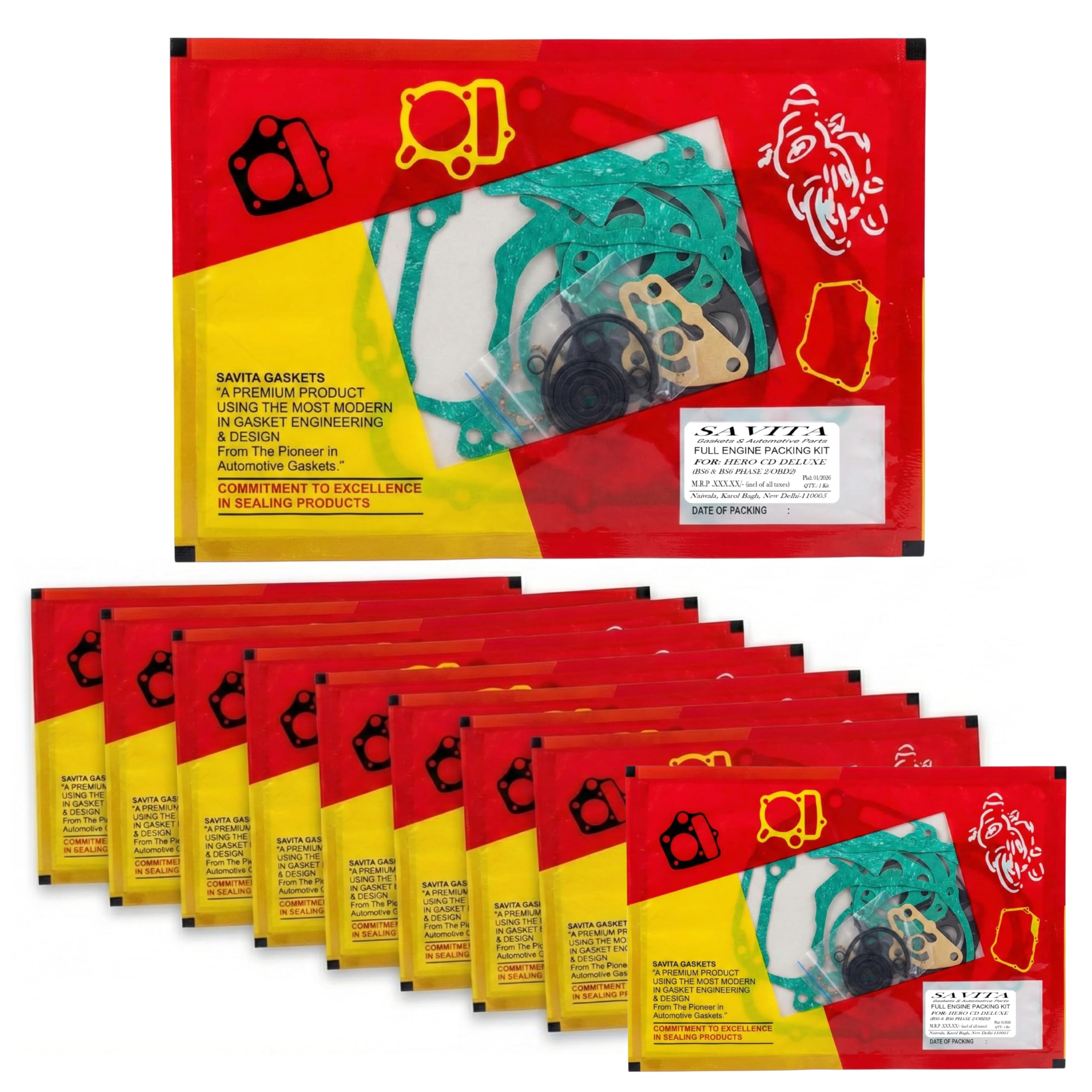 Savita Precision Full Packing Kit Pack of 10 for Hero CD Deluxe BS6 1