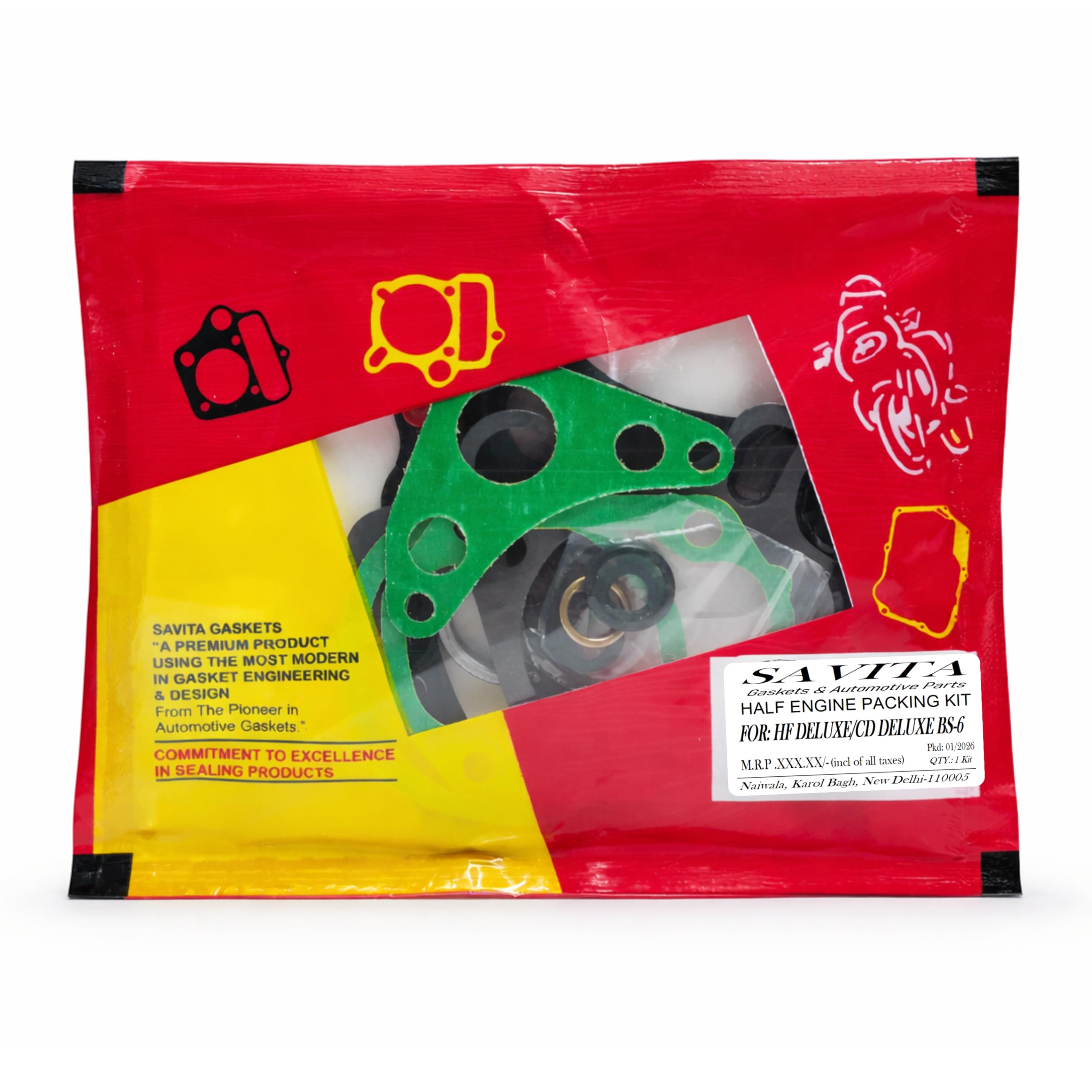 Savita Precision Half Engine Packing Kit Durable for Hero CD Deluxe BS6 1
