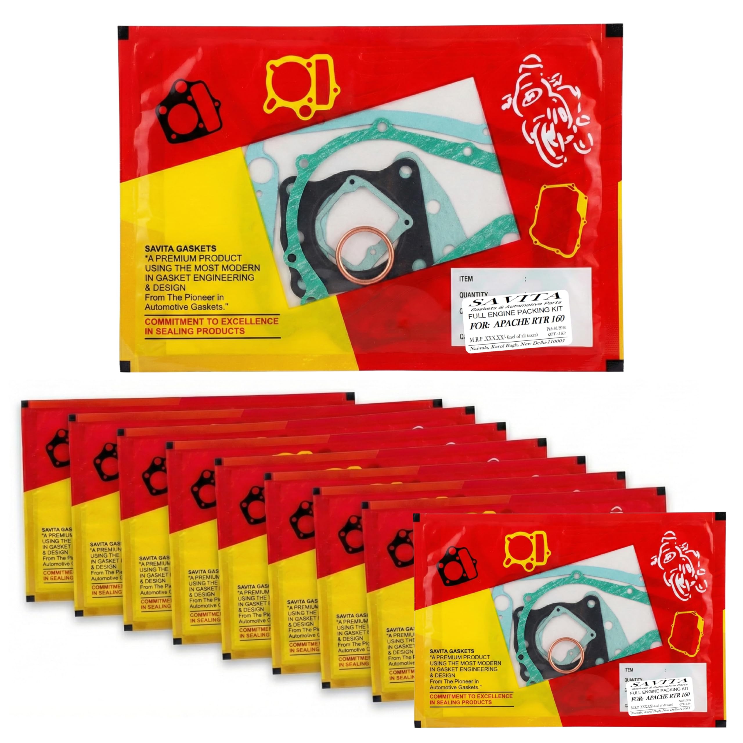 Savita Racing Full Packing Kit Pack of 10 for TVS Apache RTR 160 1